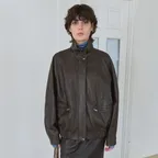 (사이즈추가)High-neck Leather Blouson Jacket VL5AJ093_2color