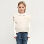 KIDS W RUFFLE KNIT VEST cream