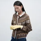 WOMAN 울 노르딕 더플 가디건 [BROWN] / WBD4L04550
