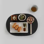 [소로이샵] 우디 블랙 타원 테이블매트