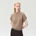 RACOON WOOL HALF SLEEVE TOP MOCHA