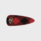 HOLIDAY CIRCLE LOGO CHECK HAIR PIN red