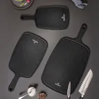 착색 없는 블랙 마블 커팅 보드 핸디형 시리즈