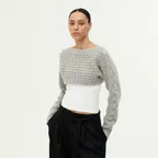 웨이브 울100 크롭 니트 EMPBKPO210