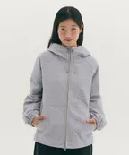 체크 후드 바람막이 스카이블루