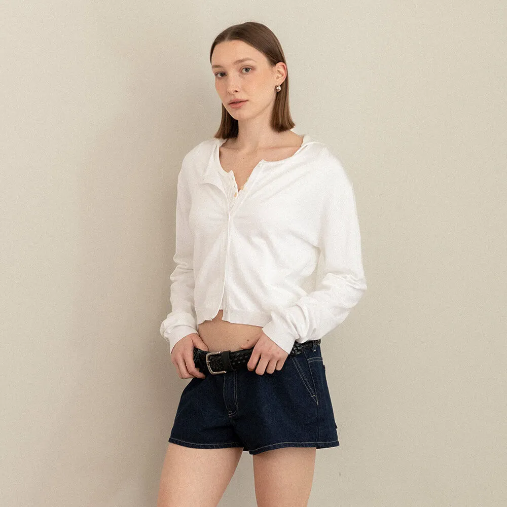 G EASY FIT KNIT CARDIGAN (WHITE)