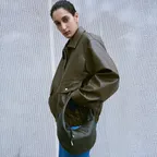 Faux Leather Blouson Jumper M303-42