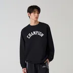 아치 로고 루즈핏 롱슬리브 티셔츠 Black