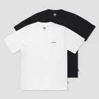 [2PACK] 베이직 폰트 로고 티셔츠 White/Black