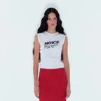 W WAVE RIDERS CLUB TWIST SLEEVELESS TOP - WHITE