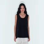 W BACK TWIST DRAPE TOP - BLACK