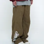 체크 파라슈트 팬츠_BROWN