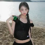 Lace Shirring Crop T-shirt [Black]