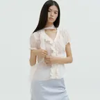 Frill Scarf Blouse (cream)