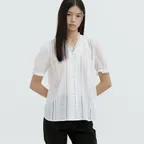 Madeleine Lace Cotton Blouse (ivory)