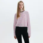 [26SM clove] Stripe Loose Fit Rashguard (Pink)