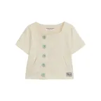 W COLOR BUTTON CROP CARDIGAN (IVORY)