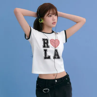 I Love Rola Patchwork Ringer T-Shirt