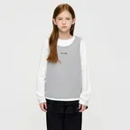 KIDS W 2 IN 1 LAYERED LONG SLEEVE TEE heather gray