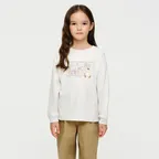 KIDS BEAR GRAPHIC LONG SLEEVE oatmeal
