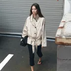 Belted trench half coat [KNFW06CT01]_Beige