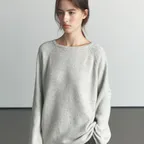 Loose fit merino wool knit [KNFW06KN03]_Light gray