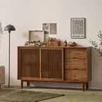 노르딕 원목 슬라이딩 높은 수납장 1500 FMF235C