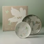 목부용 담화 원형 턱 접시 2P (15cm, 20cm)