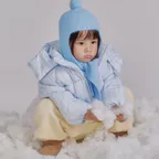 디터쳐블 후드 구스 점퍼 I 베비블루