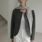 Round-neck wool jacket - Grey
