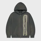 SUNFADE BLUR LOGO HOODIE ZIP-UP charcoal