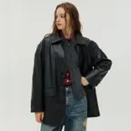 Leather Mac Coat_Black