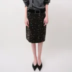 Leopard Print Midi Skirt (Brown)