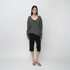 SILK BLEND V-NECK CARDIGAN (TKT9091GY)