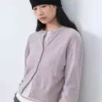 (CD-2287)AN VELVET ROUND NECK KNIT CARDIGAN