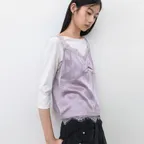 (BL-4444)SATIN LACE BAND CAMISOLE BLOUSE