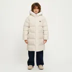 KIDS HOODED LONG DOWN JACKET light beige