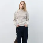 (T-7359)OUTSEAM DETAIL TUCK DRAPE KNIT