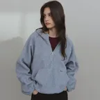[29CM 단독]Fleece check half zip hoodie [TIWT06LT05]_Gray