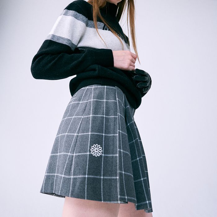 ANDMARY Anna check skirt beige Sサイズ（andmary coco check pleats 