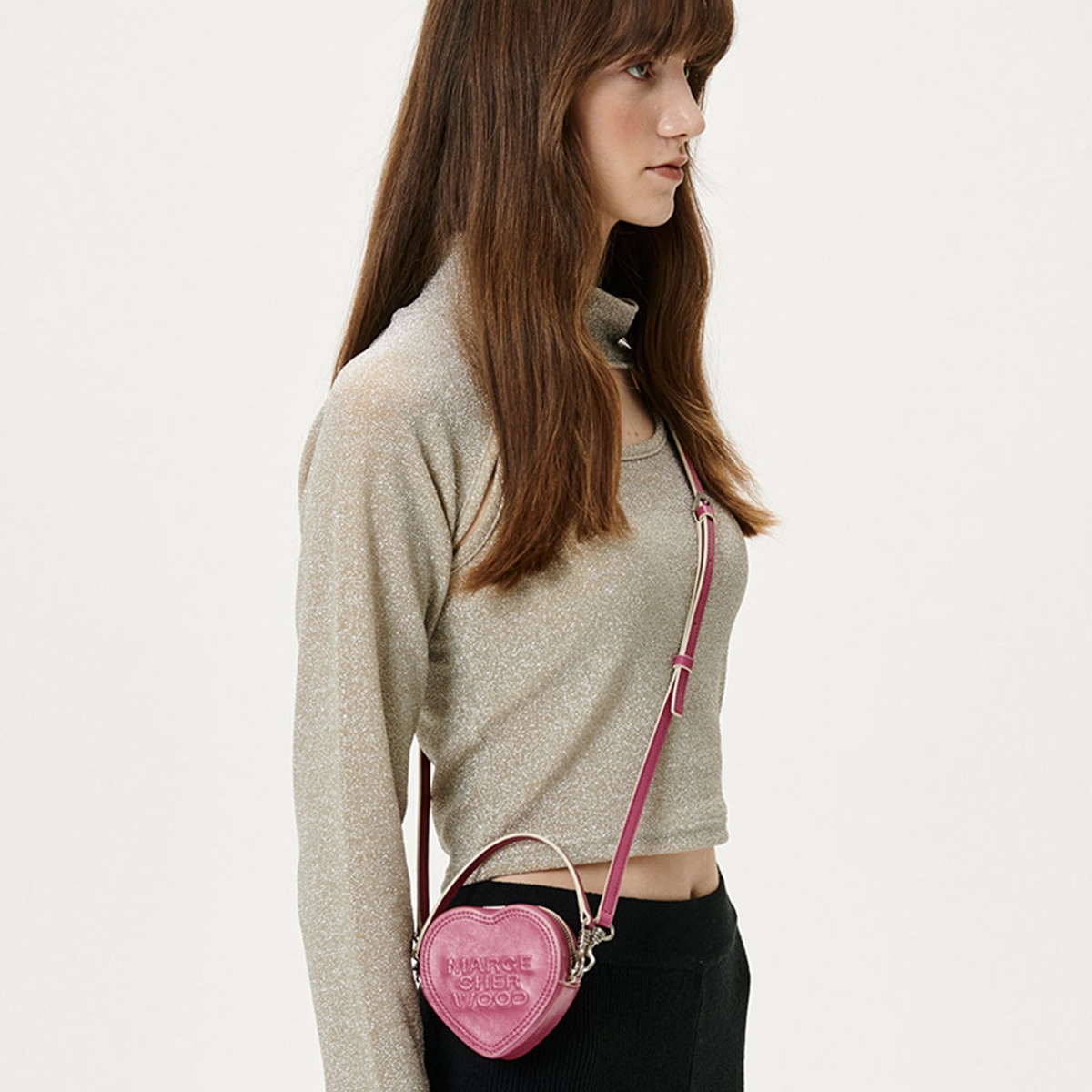 MARGESHERWOOD Bessette Zipper Shoulder Cross Strap Bag - Wine