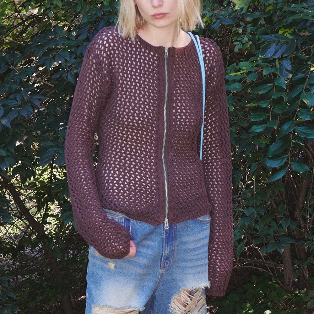 CROCHET ZIPUP JACKET (BROWN) 감도 깊은 취향 셀렉트샵 29CM