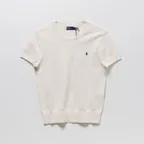 여성용 코튼 블렌드 숏 슬리브 스웨터 (WHITE)